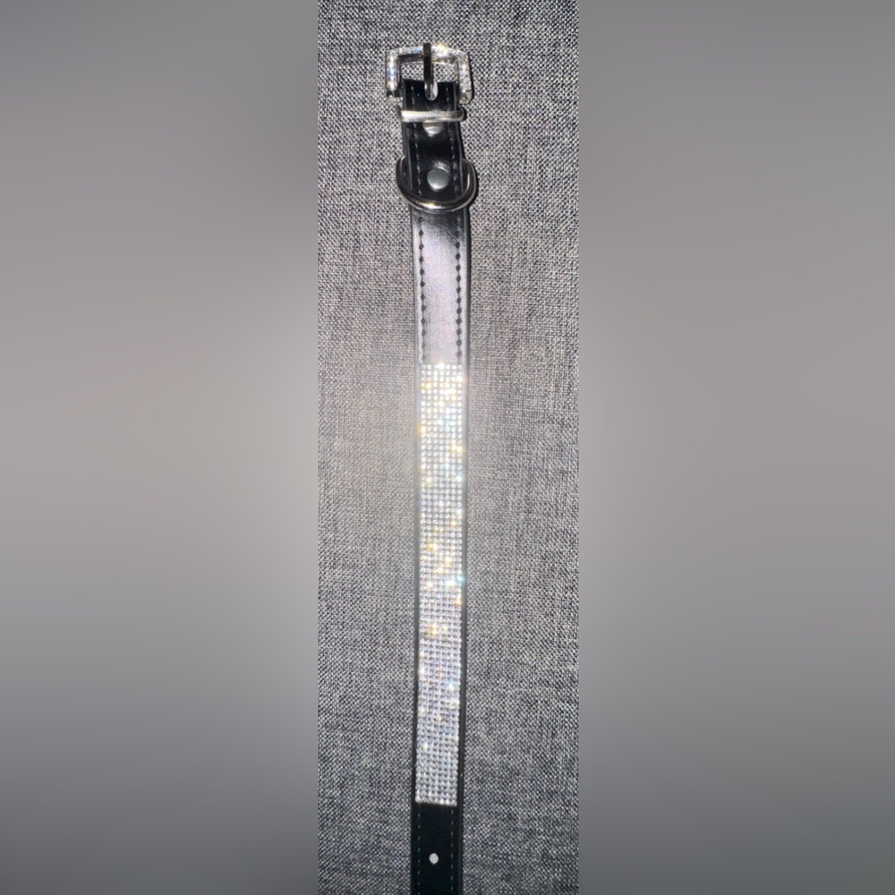 New Bling black dog collar for dog sizes small to medium